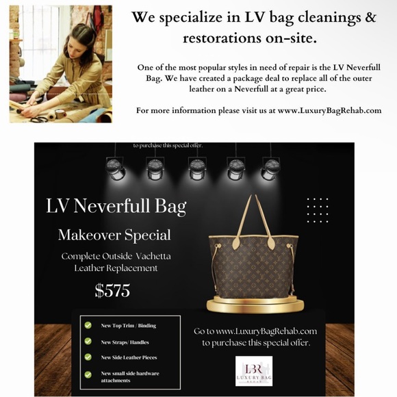 Louis Vuitton Neverfull BROWN Vachetta Leather Replacement Side Strap cinches - Picture 10 of 10